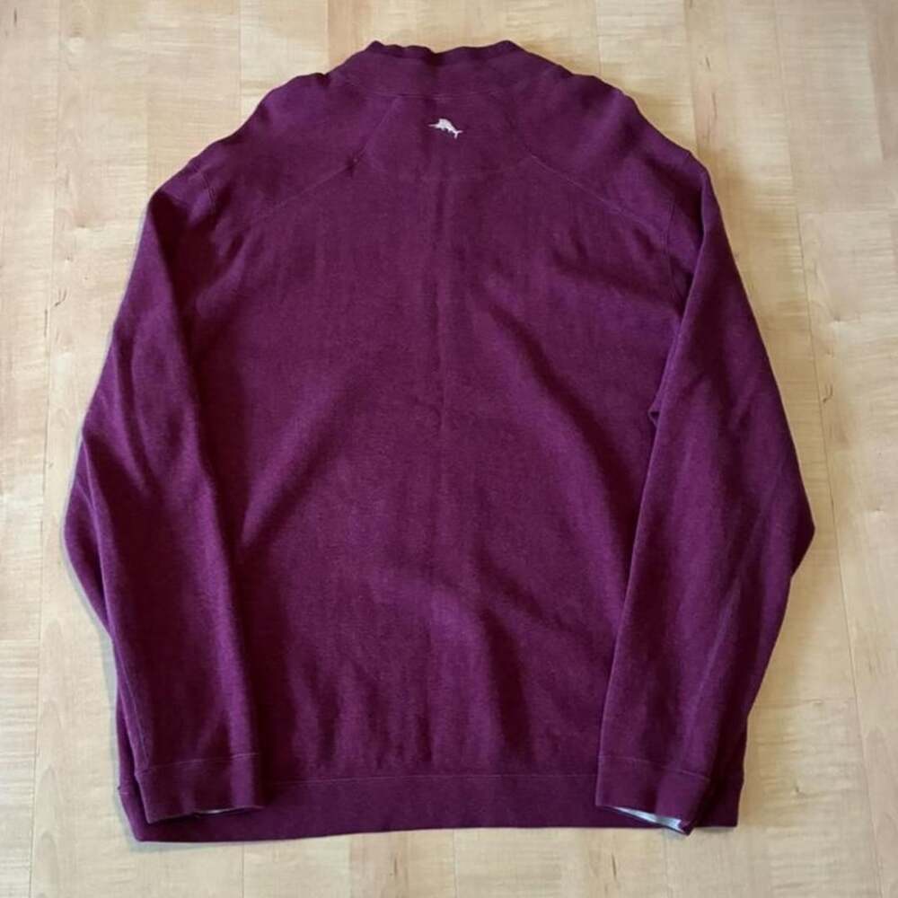Tommy Bahama Flip Shore Quarter Zip Sweatshirt Pullover XL Maroon